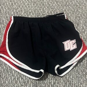Women's Black and Red Athletic Shorts